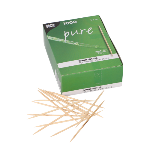 1800000 Zahnstocher, Holz "pure" rund 8 cm