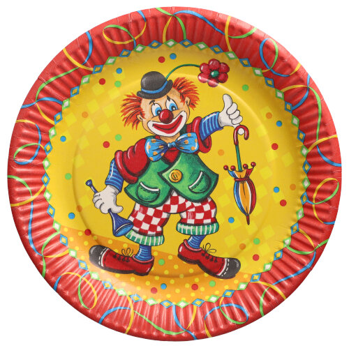 12000 Teller, Pappe rund Ø 23 cm "Clown"