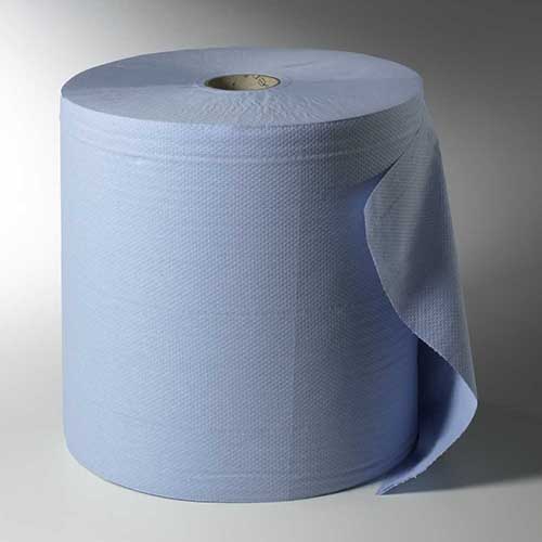 18 Putzrollen, 3-lagig Ø 38 cm · 38 cm x 36 cm blau 1.000 Abrisse, Hülse Ø 7 cm