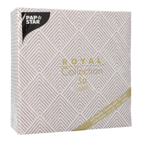 12500 Servietten "ROYAL Collection" 1/4-Falz 40 cm x 40 cm braun "Elegance"