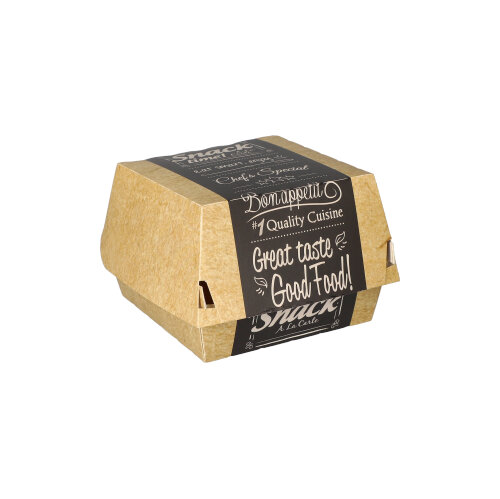 50 Burgerboxen, Pappe "pure" 7 cm x 9 cm x 9 cm "Good Food" klein 6000 Burgerboxen, Pappe "pure" 7 cm x 9 cm x 9 cm "Good Food" klein
