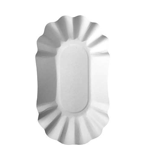 36000 Schalen, Pappe "pure" oval 10,5 cm x 17,5 cm x 3 cm weiss