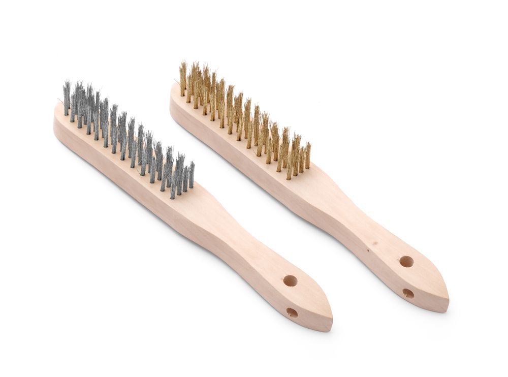 Drahtbürsten-Set aus Messing und Edelstahl - 2 Stk., HENDI, 2 Stk., (L)290mm