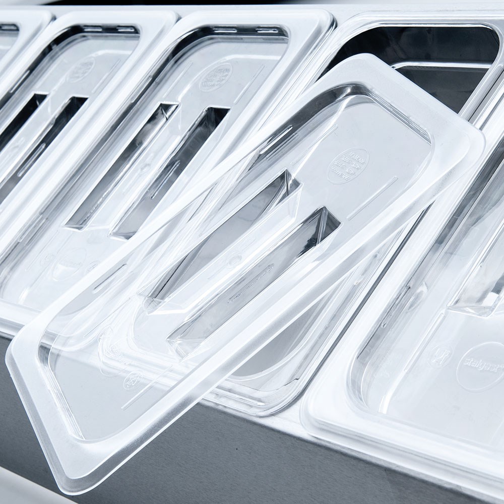 Ständer für Gastronormbehälter - 5 x GN 1/4 (150 mm) Edelstahl Ständer für GN Behälter - 5 x GN 1/4 (150 mm)