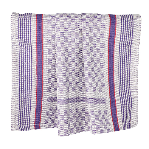 10 Geschirrtücher 90 cm x 45 cm weiß/violett Grubentuch 1800 Geschirrtücher 90 cm x 45 cm weiß/violett Grubentuch