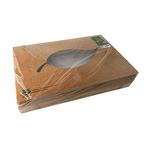 400 Transport- und Catering-Kartons, Pappe "pure" 8 cm x 55,7 cm x 37,6 cm braun "100% Fair" mit Sichtfenster aus PLA