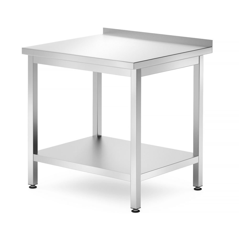 Wandtisch mit Ablage – verschraubt, Tiefe 700 mm, HENDI, Kitchen Line, 800x700x(H)850mm