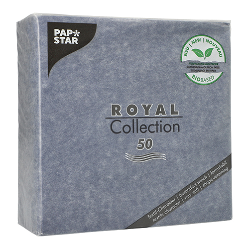 12500 Servietten "ROYAL Collection" 1/4-Falz 40 cm x 40 cm dunkelblau in Papierverpackung