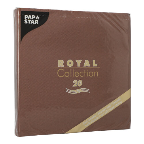 12000 Servietten "ROYAL Collection" 1/4-Falz 40 cm x 40 cm braun