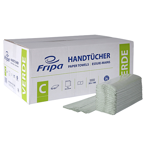 57600 Blatt Handtuchpapier C-Falz 33 cm x 25 cm grün 1-lagig (20 x 180)