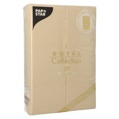 50 Servietten "ROYAL Collection" 48 cm x 30 cm sand mit Besteckfalz 14400 Servietten "ROYAL Collection" 48 cm x 30 cm sand mit Besteckfalz