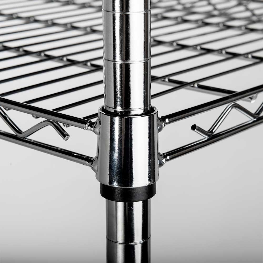 Lagerregal aus verchromten Stahl, Abmessung 900x400x1800 mm (BxTxH)