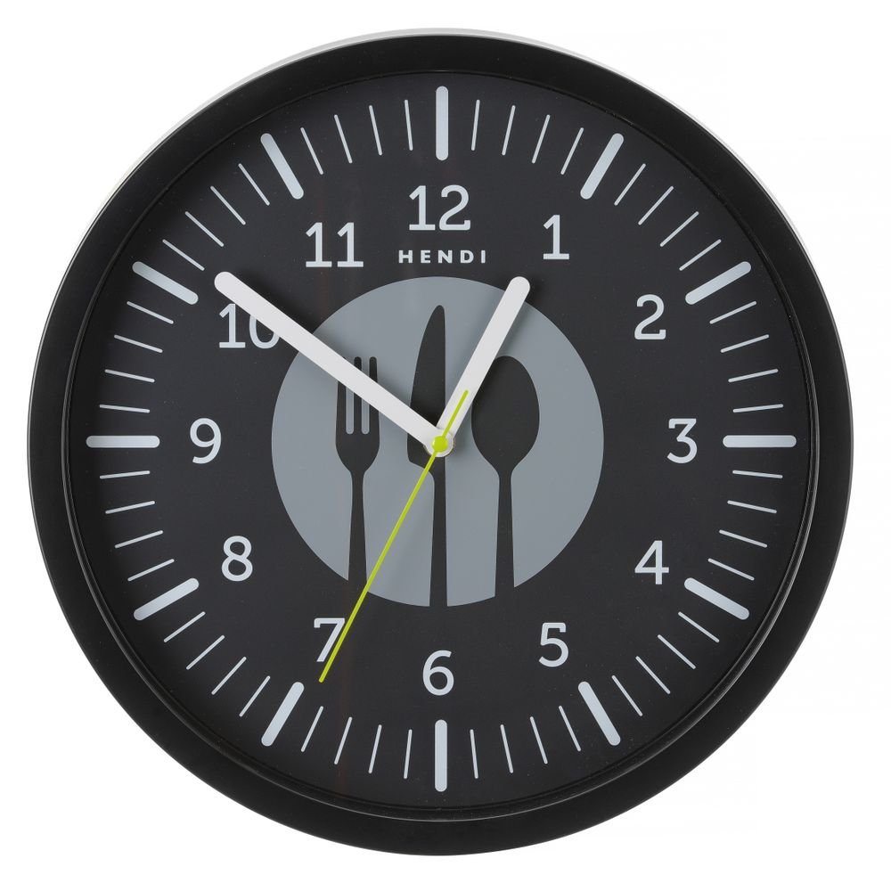 Wanduhr, HENDI, Schwarz, ⌀356x(H)45mm