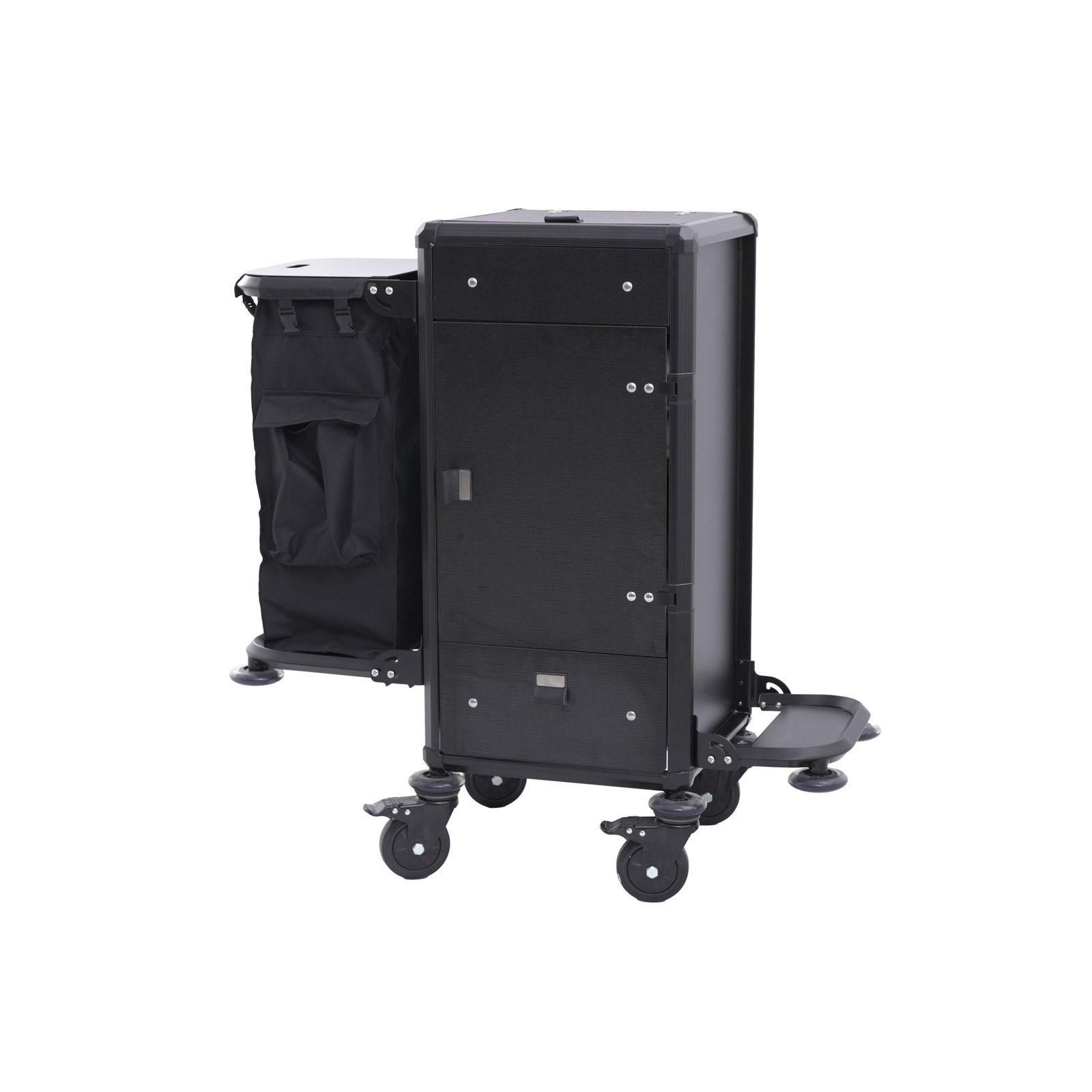 Zimmerservicewagen, 50 x 50 x 110 cm, Aluminium, HPL, ABS Kunststoff Zimmerservicewagen, 50 x 50 x 110 cm, Aluminium, HPL, ABS Kunststoff