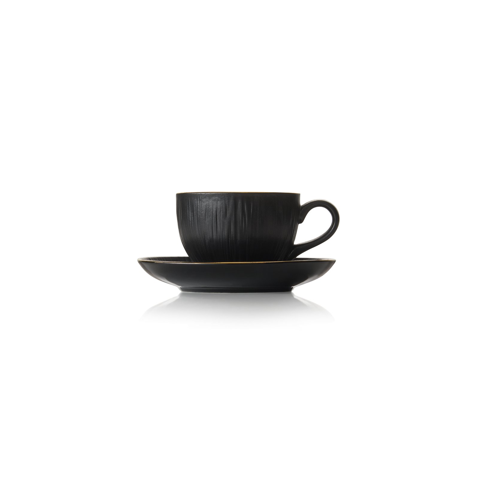 Cappuccinotasse mit Untertasse Set MAYA KURO, 200 ml, schwarz Cappuccinotasse mit Untertasse Set MAYA KURO, 200 ml, schwarz