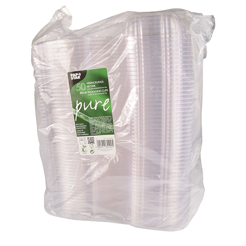 300 Feinkost- und Salatschalen mit Klappdeckeln, PLA "pure" 375 ml 4,8 cm x 16,1 cm x 13,2 cm glasklar 4800 Feinkost- und Salatschalen mit Klappdeckeln, PLA "pure" 375 ml 4,8 cm x 16,1 cm x 13,2 cm glasklar