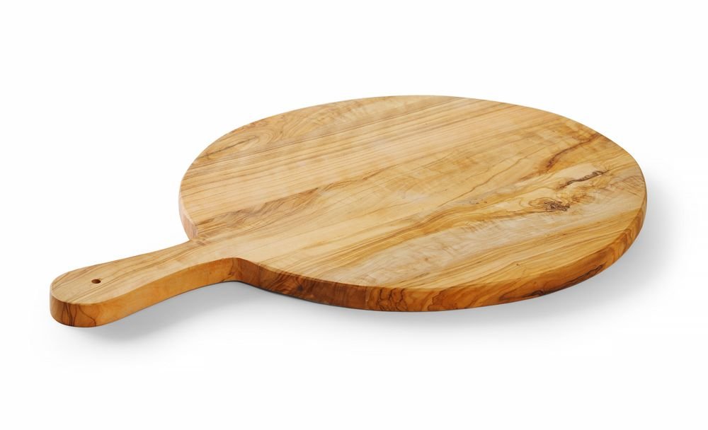 Schneide- und Servierbrett aus Olivenholz, HENDI, ⌀320x(H)19mm Schneide- und Servierbrett aus Olivenholz, HENDI, ⌀320x(H)19mm