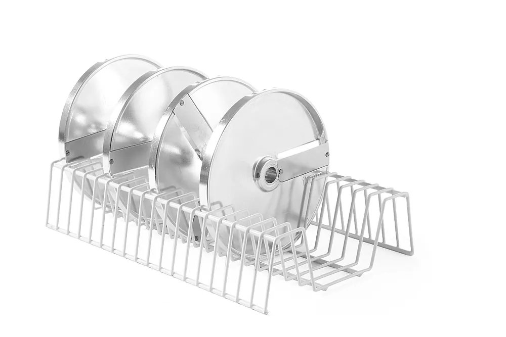 Gestell für 18 Gemüseschneidscheiben, 400x250x(H)90mm Gestell für 18 Gemüseschneidscheiben, 400x250x(H)90mm