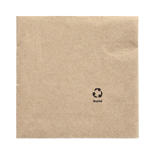 25200 Servietten, 3-lagig 1/4-Falz 33 cm x 33 cm ! natur aus recyceltem Papier
