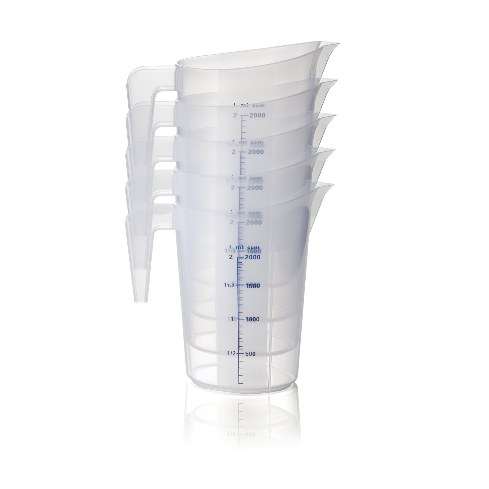 Jigger NOCTURN, 2/4 cl, Ø 4,5 cm, Höhe 6 cm, blau matt Messbecher, Ø 19 cm, 3 ltr., mit 100 ml Skalierung, Polypropylen