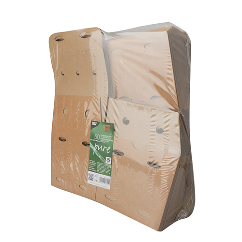 3000 Pommes-Frites-Boxen, Pappe "pure" 14 cm x 14,5 cm x 14,5 cm braun "100% Fair" groß