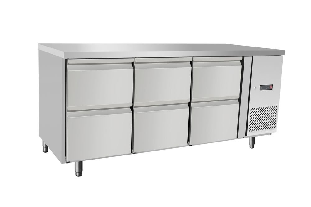 Kühltheke, mit 6 Schubladen, Arktic, 420L, 230V/400W, 1795x700x(H)879mm