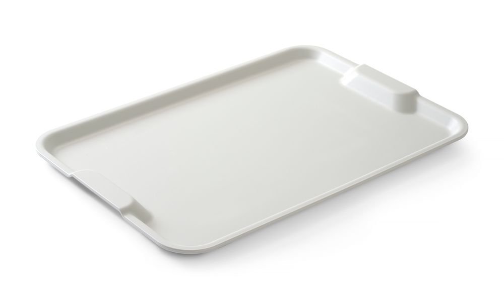 Serviertablett Euronorm mit Griff, Hellgrau, 530x370x(H)28mm