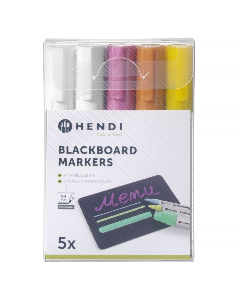 Kreidemarker 6 mm, HENDI, 2x weiß, 1x rosa, 1x gelb, 1x bronze, 5 Stk Kreidemarker 6 mm, HENDI, 2x weiß, 1x rosa, 1x gelb, 1x bronze, 5 Stk