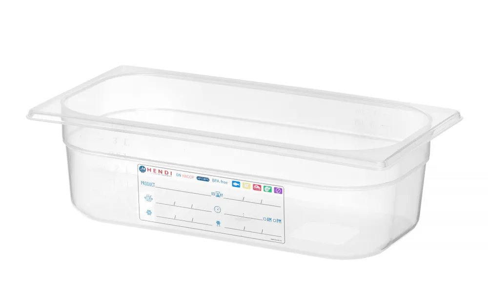 Gastronorm-Behälter 1/3, GN 1/3, 4L, Transparent, 325x176x(H)100mm