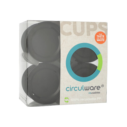 Circulware by Haval Mehrweg-Deckel für Trinkbecher PP rund Ø 8 cm · 2,5 cm schwarz inkl. Trinköffnung