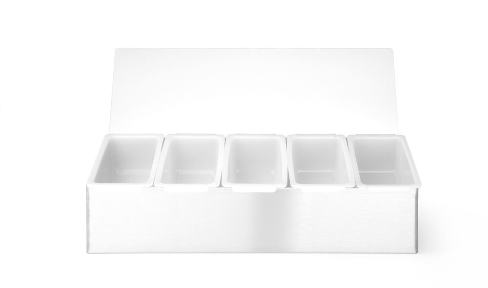 Zutatenbehälter, BarUp, 5 Fächer, 375x140x(H)90mm Zutatenbehälter, BarUp, 5 Fächer, 375x140x(H)90mm