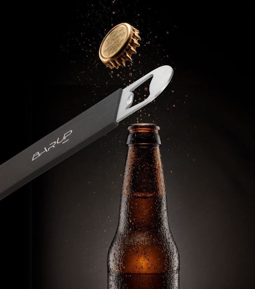 Flaschenöffner, BarUp, Schwarz, 180x40mm Flaschenöffner, BarUp, Schwarz, 180x40mm