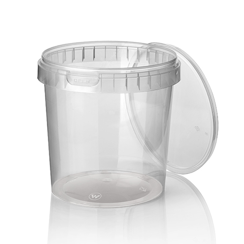 4200 Feinkostbecher, PP 770 ml Ø 11,8 cm · 11,3 cm transparent mit Originalitätsverschluss