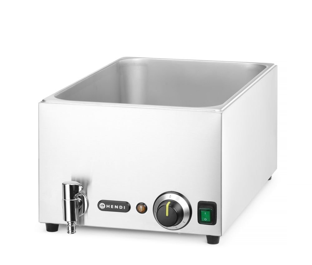 Bain-Marie HENDI Ranger mit Ablasshahn, HENDI, GN 1/1, 230V/1000W, 576x334x(H)241mm Set: Bain-Marie HENDI Ranger mit Ablasshahn + 3x GN 1/3 Behälter mit Deckel, HENDI, GN 1/1, 230V/1000W, 604x332x(H)242mm
