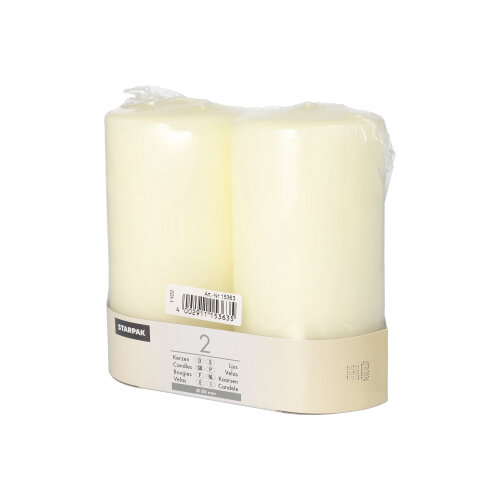 720 Stumpenkerzen Ø 80 mm · 150 mm elfenbein "Ivory" mit Flachkopf