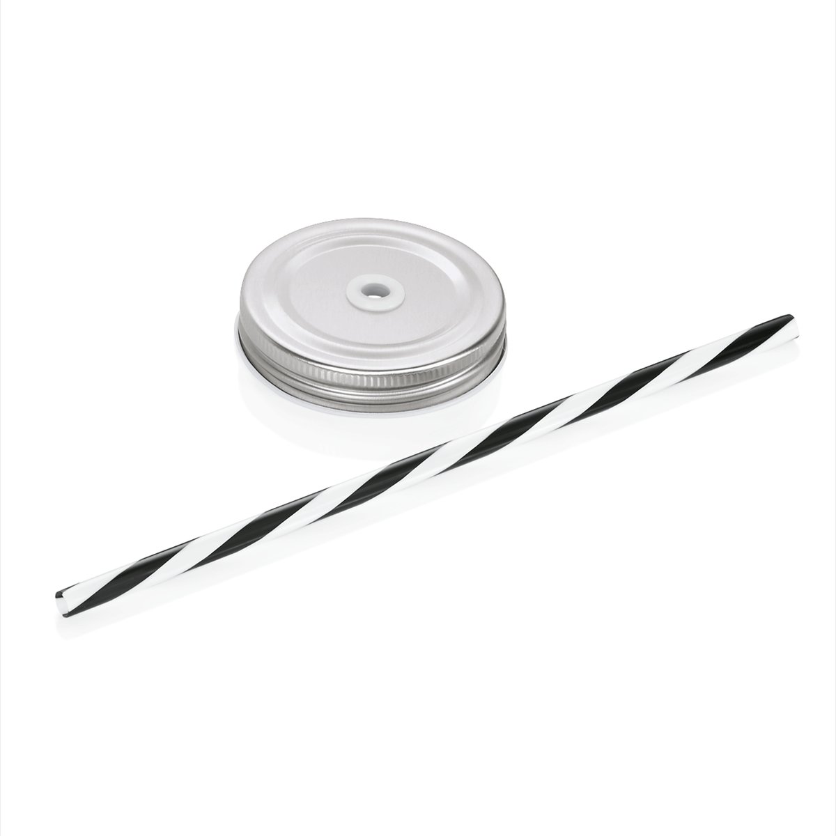 Deckel mit Trinkhalm schwarz Deckel mit Trinkhalm schwarz