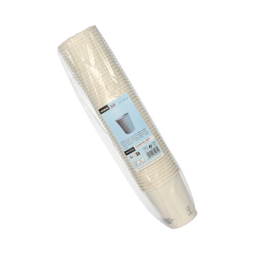 50 Trinkbecher, Pappe "To Go" 0,2 l Ø 8 cm · 9,2 cm weiss 12000 Trinkbecher, Pappe "To Go" 0,2 l Ø 8 cm · 9,2 cm weiss