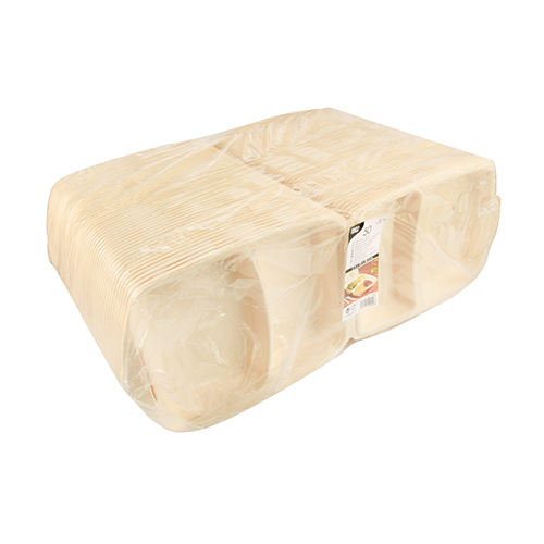 1800 Menüboxen mit Klappdeckel, XPS 2-geteilt 7,5 cm x 22 cm x 28,5 cm beige laminiert