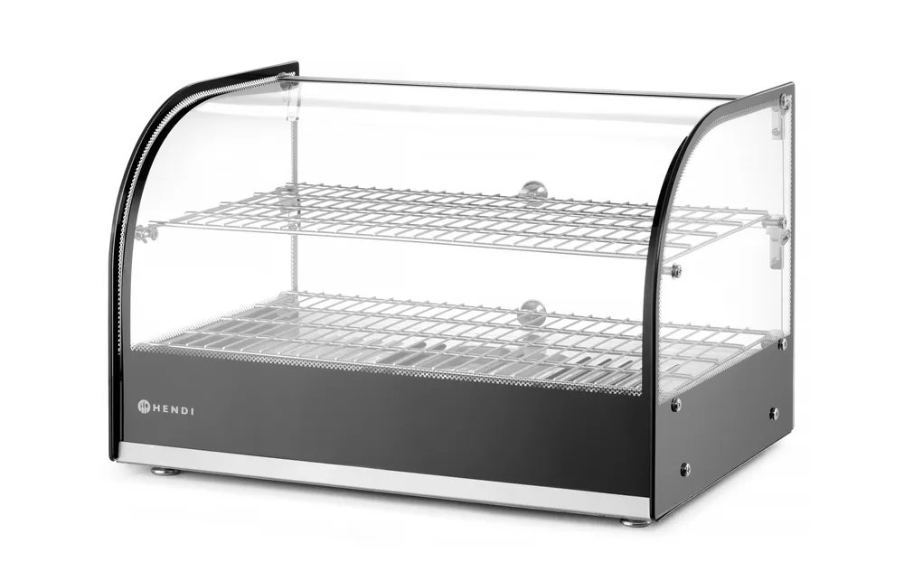 Warmhaltevitrine doppelt, doppelt, Schwarz, 220-240V/800W, 554x376x(H)376mm Warmhaltevitrine doppelt, doppelt, Schwarz, 220-240V/800W, 554x376x(H)376mm