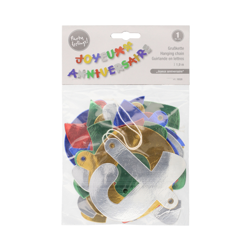 1 Grußkette 1,9 m "Joyeux Anniversaire" 1920 Grußkette 1,9 m "Joyeux Anniversaire"