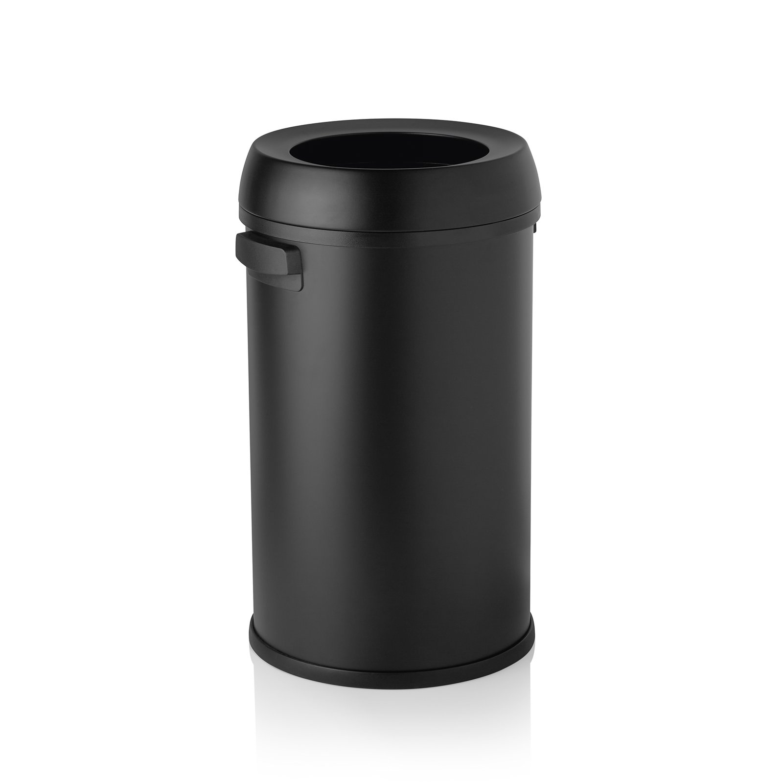 Abfalleimer, mit 2 Griffen, Ø 40 cm, 65 ltr., schwarz, Edelstahl, Polypropylen
