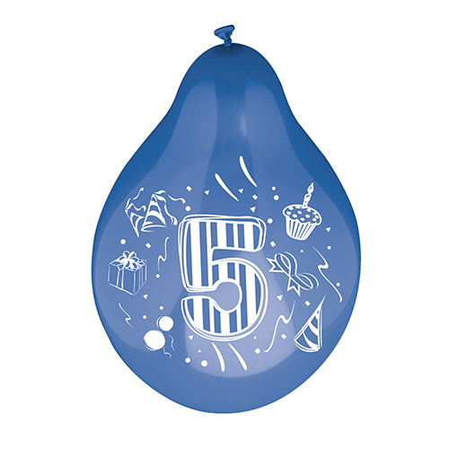 20160 Zahlenluftballons Ø 25 cm farbig sortiert "5"