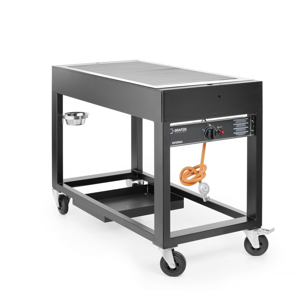 Gasgrill Tampa, HENDI, Schwarz, 10kW, 1260x580x(H)900mm