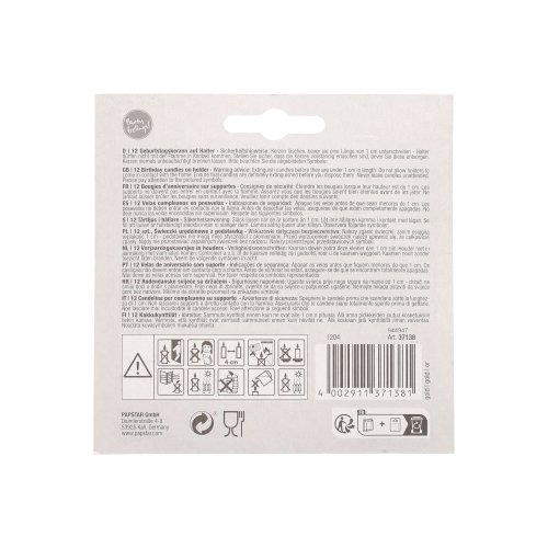 43200 Geburtstagskerzen auf Halter 6 cm gold