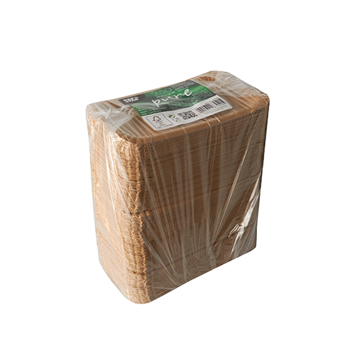 48000 Teller, Pappe "pure" eckig 10 cm x 16 cm braun