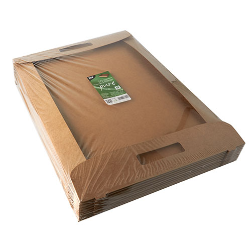 960 Tragetabletts, Pappe "pure" 4,5 cm x 54,4 cm x 36,6 cm braun "100% Fair"