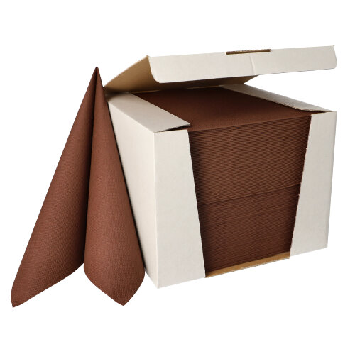 12000 Servietten "ROYAL Collection" 1/4-Falz 40 cm x 40 cm braun