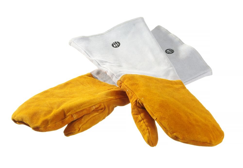 Leder-Grillhandschuhe hitzebeständig – 2 Stück, HENDI, 2 Stk., (L)460mm