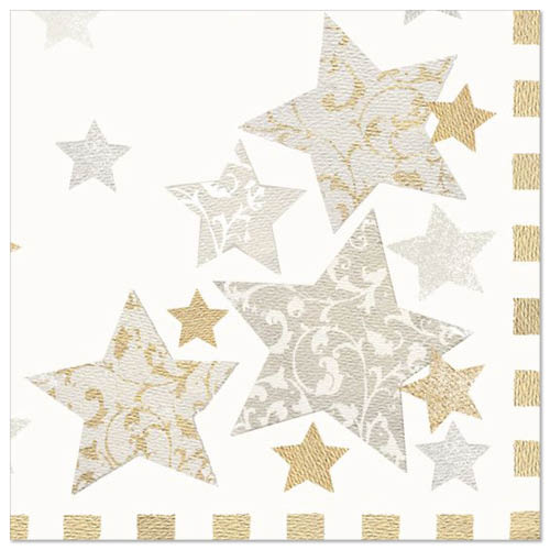 400 Servietten, 3-lagig 1/4-Falz 40 cm x 40 cm "Stardust" 14000 Servietten, 3-lagig 1/4-Falz 40 cm x 40 cm "Stardust"