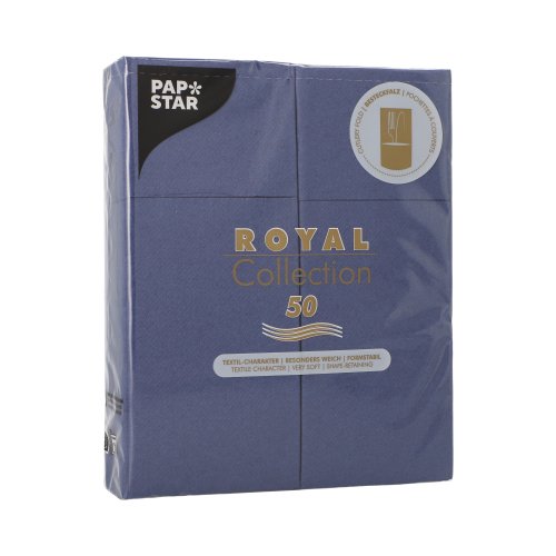 18000 Servietten "ROYAL Collection" 40 cm x 30 cm dunkelblau mit Besteckfalz